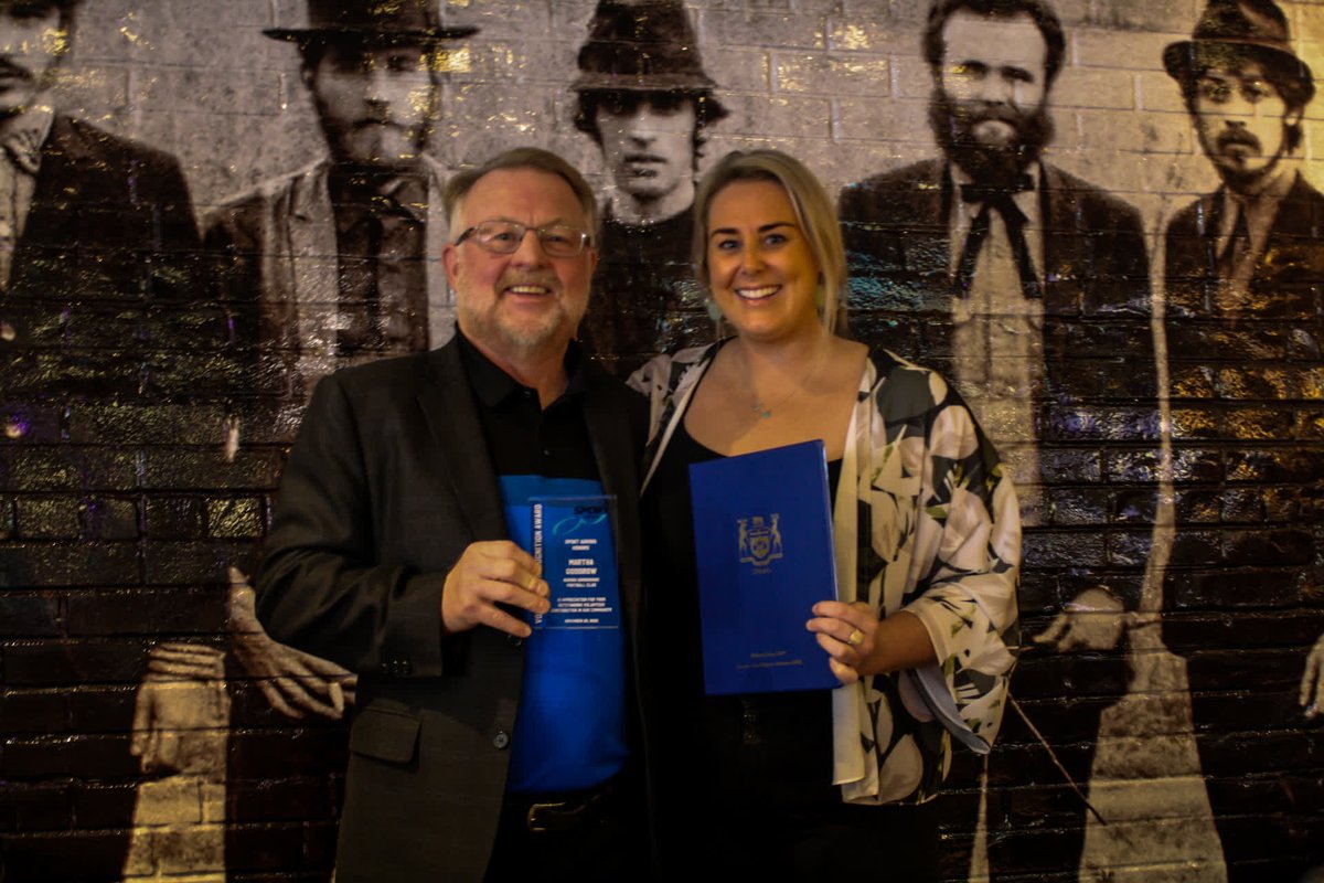 SportAurora's tweet photo. Congratulations to Martha Goodrow, 2022 Volunteer of the Year for the Aurora Barbarians Rugby Football Club, pictured here with award presenter Steve Hall. #celebratingexcellence #cheeringonthevolunteers #wheresportmatters https://t.co/vkBadSuvNS