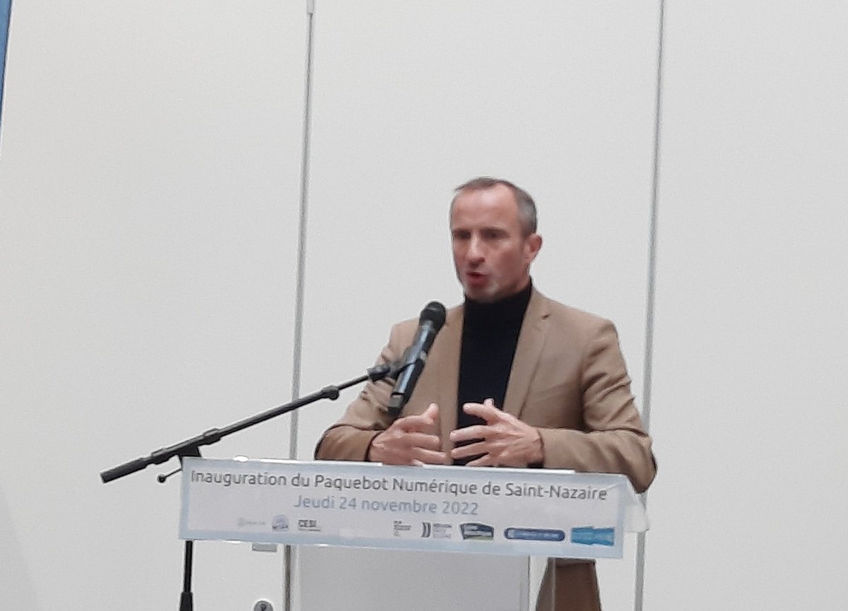 CCINantes's tweet photo. [#Paquebot] Inauguration du Paquebot Numérique à  @VilleStNazaire. 🏬

Un projet fédérateur pour notamment développer la formation et les compétences numériques sur le territoire👨‍💻. 

Avec les acteurs du projet, fierté de voir cette ambition se concrétiser🤝 https://t.co/ENox5mI8Hb