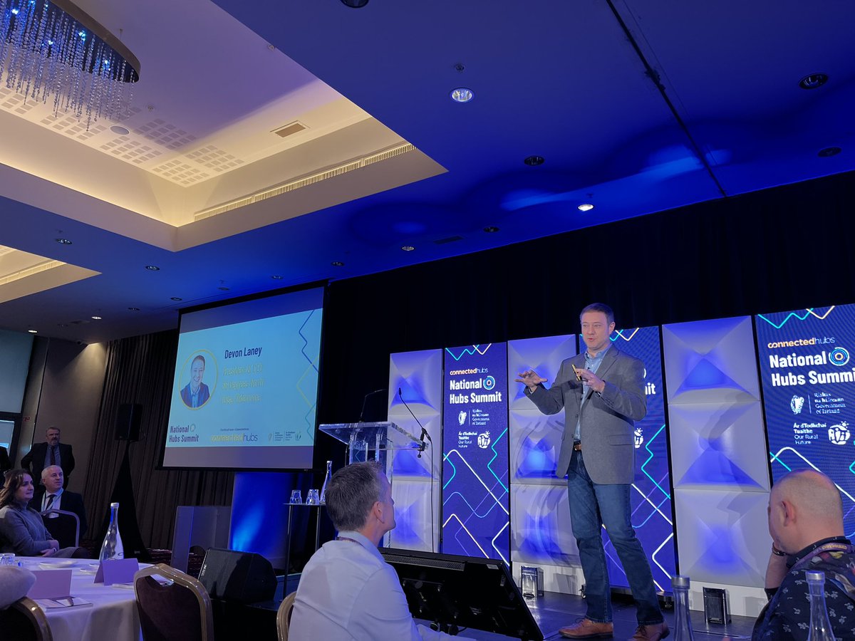 Future of economic development is #Talent - <a href="/devonlaney/">Devon Laney</a> on stage #nationalhubssummit  #ourruralfuture #connectedhubs