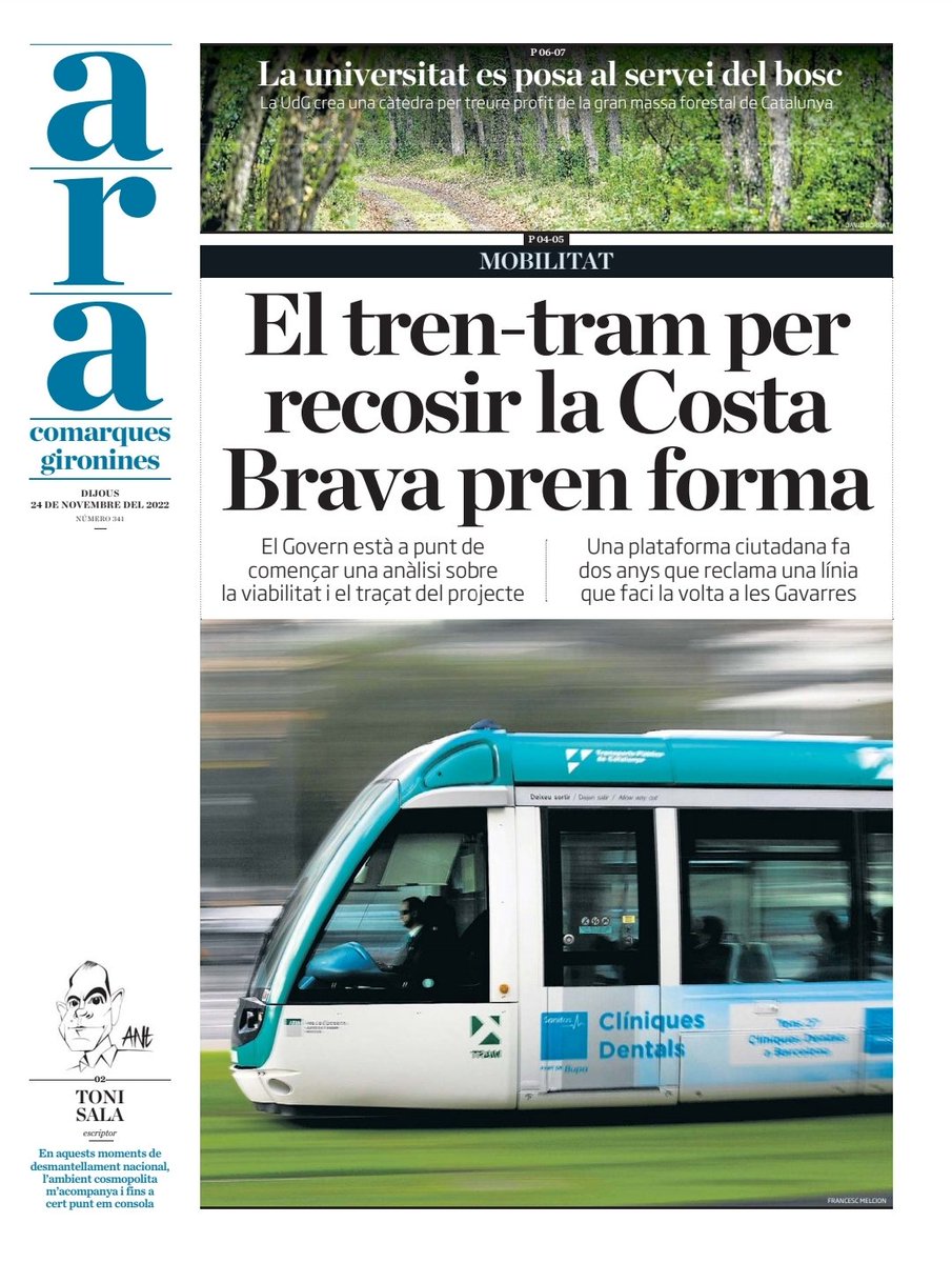 AraGirona's tweet photo. Bon dia! Aquí teniu la portada del suplement del Comarques Gironines del @diariARA d'aquest dijous. Us el podeu descarregar o trobar-lo al quiosc.

https://t.co/eLg0DsRoY5 https://t.co/3qpHHxlDqe