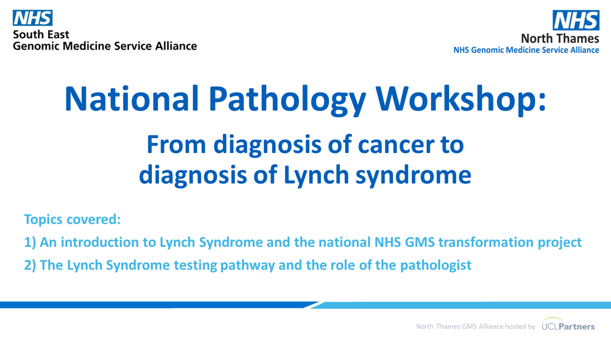 NorthThamesGMS's tweet photo. Are you a #pathologist interested in learning more about #LynchSyndrome?

NICE guidelines recommend universal testing for LS in colorectal &amp; endometrial #cancer patients.

Find out more about the role of pathologists in the testing pathway in our #webinar: https://t.co/uvPYPajJcx https://t.co/FyWkwoB3p9