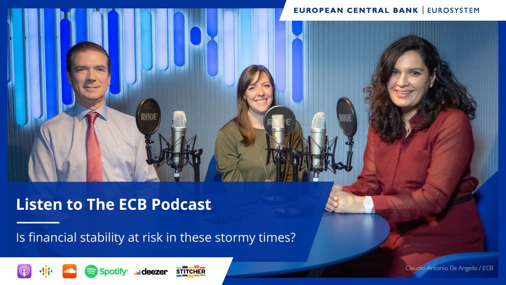 ecb's tweet photo. How stable is the financial world in today’s challenging environment? What risks do we see for financial markets and the real estate sector?

Our host @katieranger_ talks to our experts Tamarah Shakir and @JohnPCFell on #TheECBPodcast.

Tune in https://t.co/iiFcC0L79z https://t.co/qZGKODYtm6