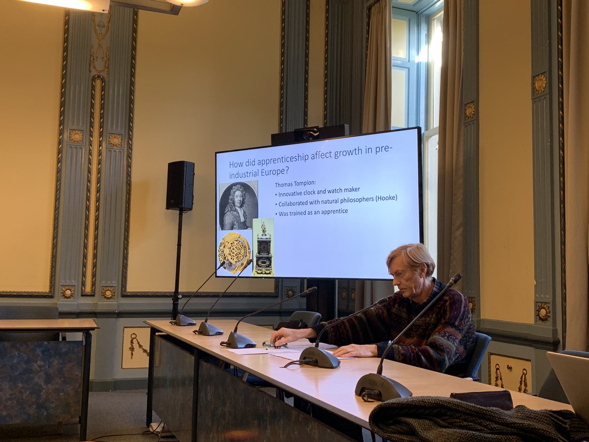 Today in our seminar <a href="/phwallis/">Patrick Wallis</a> and Maarten Prak presenting their paper on apprenticeship - key take home: the most skilled masters train the most apprentices!