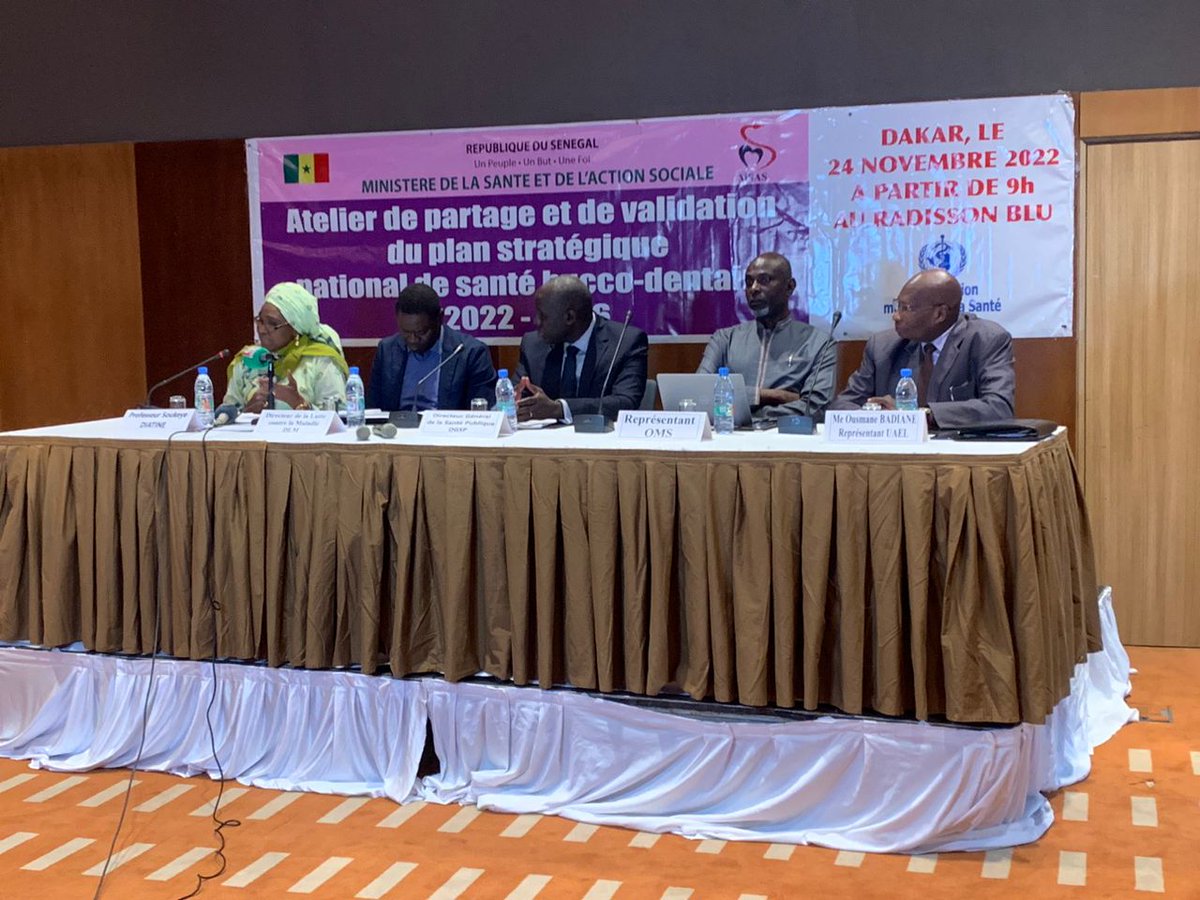 Félicitations pour le lancement de la stratégie de santé buccodentaire au Sénégal bien alignée avec les stratégies mondiales et régionales de santé buccodentaire de l’OMS! Nous nous réjouissons mise en œuvre intégrée en vue d’atteindre la CSU pour la santé buccodentaire😀