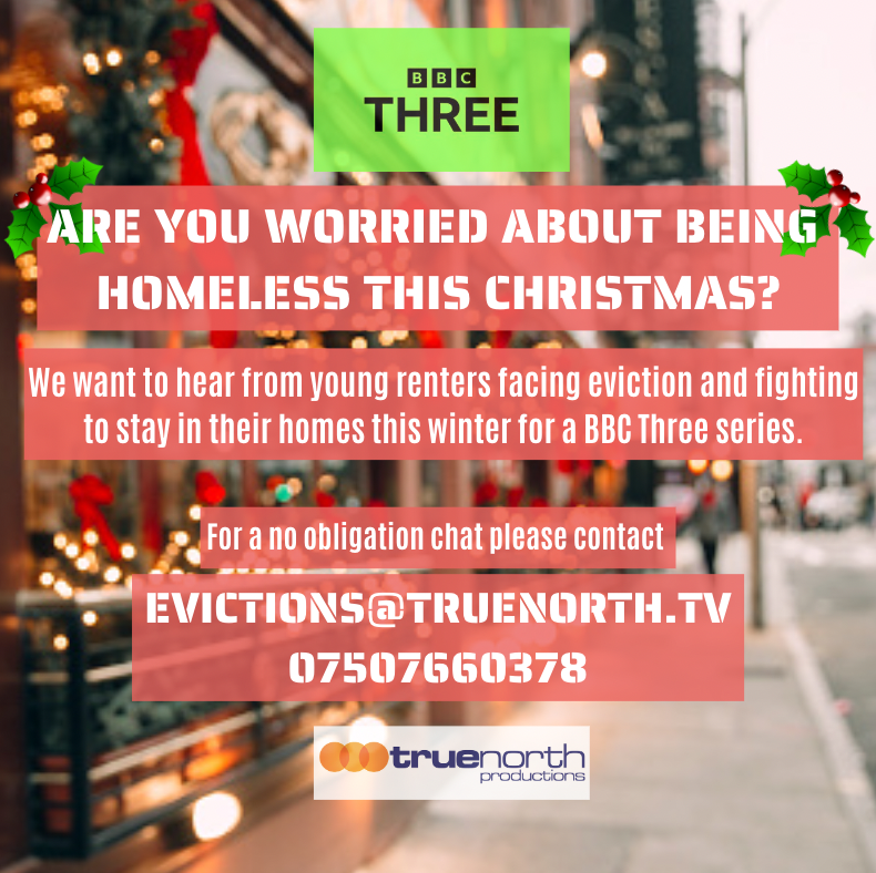 Has your landlord told you to get out of your property? - I am currently working on a BBC Three Documentary series about young renters facing eviction this winter. If you know of anyone who has a story to tell, please contact us at - evictions@truenorth.tv #ImACeleb #Renters