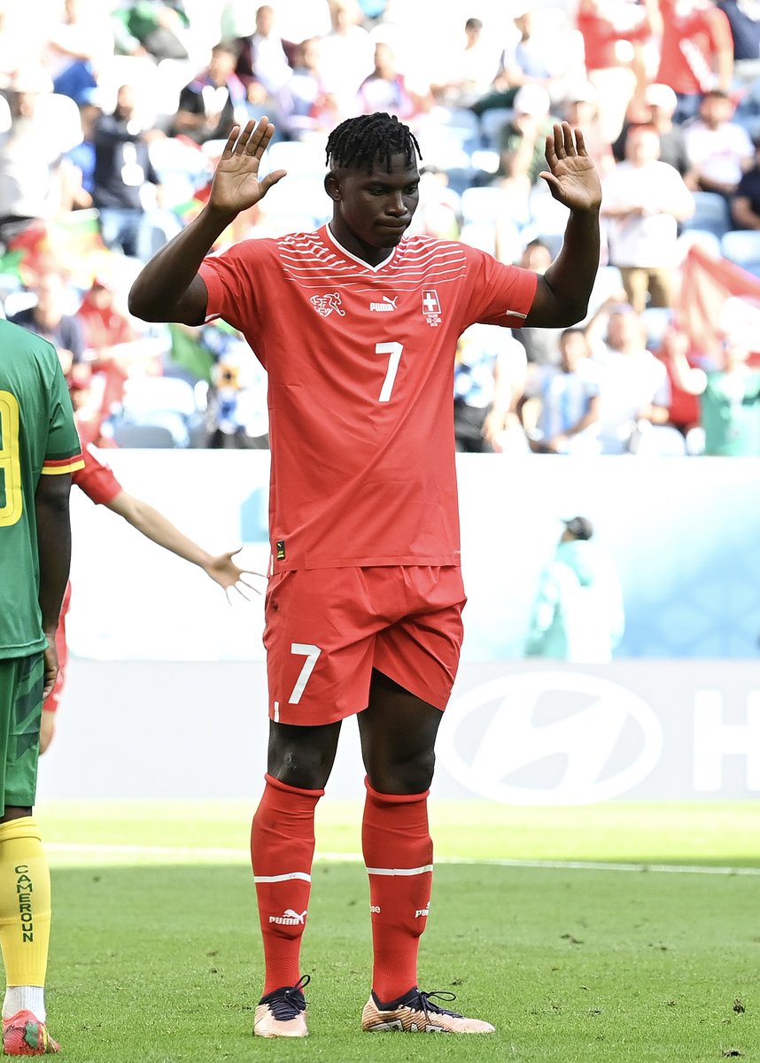 Breel Embolo refused to celebrate as he scored against Cameroon, his birth nation 🙏❤️