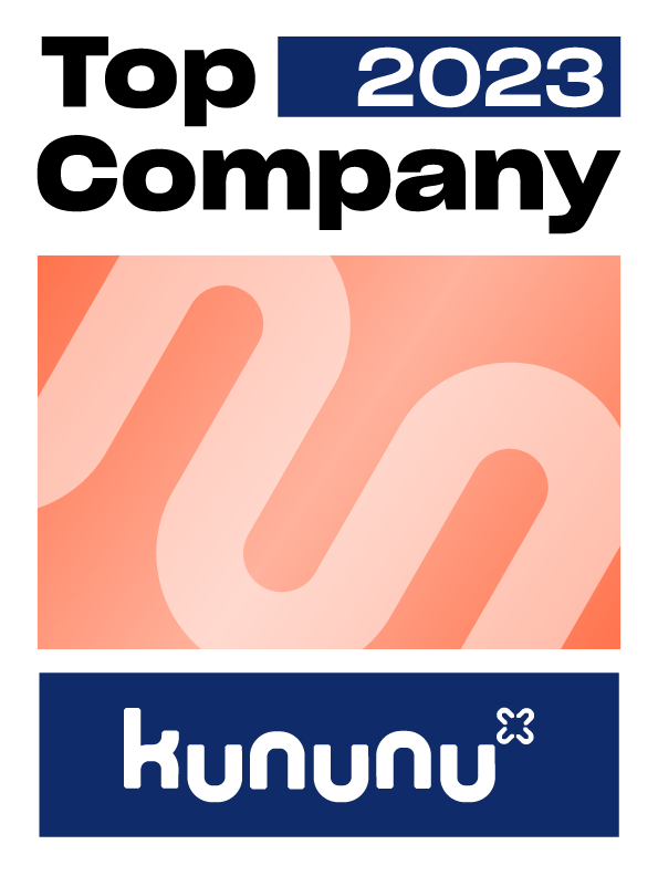 We are one of the top employers on <a href="/kununu/">kununu</a>! For the second time, we got qualified for the kununu top company seal, which means we are part of kununu's top 5% favorite employers due to all the wonderful reviews we got from our satisfied and content employees. Thank you so much!