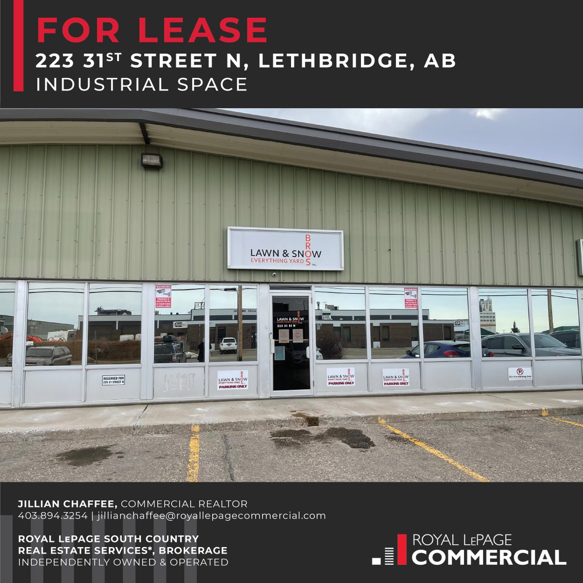 jillchaffee's tweet photo. FOR LEASE! 3,584 SF Shop Space - 233 31St. N
Perfect for auto repair/service/detailing. Convenient off-street parking available. 30' x 73' (rear) shop, with 10' x 12' door.
Basic Rent: $2,300/ month. Add. Rent: $650.25/ month.
#yql #yqlsmallbusiness #Lethbridge #southernalberta https://t.co/zYetfKueIg