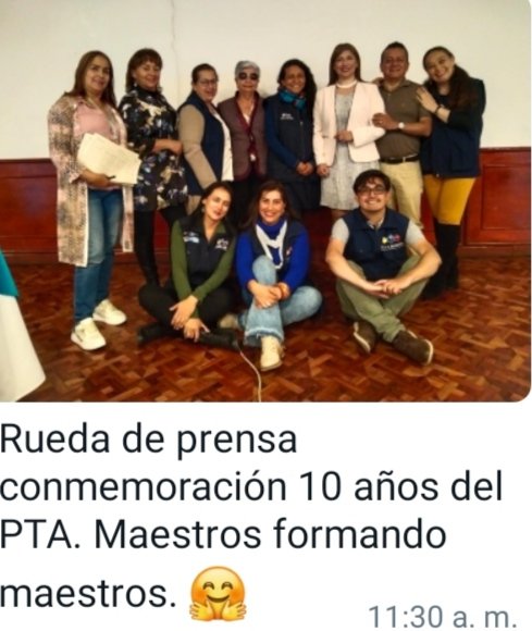 anamargaritapv's tweet photo. Celebración de aniversario del @PTA_Colombia en el sur del País, desde Pasto. Felicitaciones Formadores, Tutores, Maestros, Directivos y secretarìas de educación del Departamento de Nariño #10AñosPTA #Zona4PTA https://t.co/9ibJ679Ra2