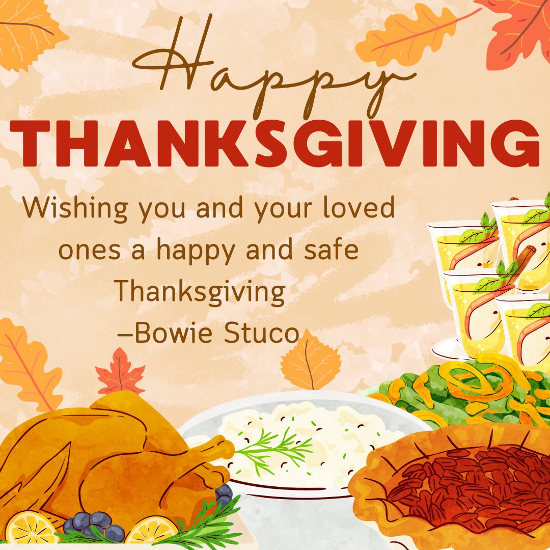 Happy Thanksgiving from our stuco family, to yours. 🧡💙🤍🦃