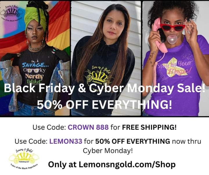 Don't forget, we have merch! EVERYTHING is 50% Off and there's also FREE SHIPPING! Only at Lemonsngold.com/shop

#merch #merchandise #BlackFridaySales #cybermondaysale #Booktwt #readingisfun #BlackFriday #giftsforbooklovers #giftsforwriters #giftsforeveryone #christmasshopping