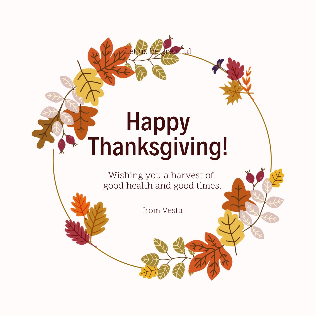 Vesta is humbly thankful for our clients, partners, vendors, friends and colleagues!  #thankful #grateful