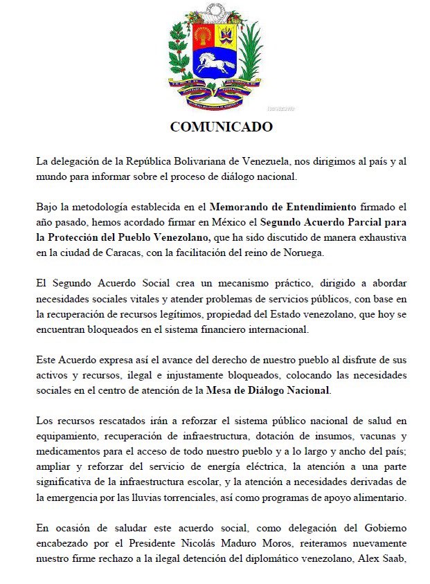 jorgerpsuv's tweet photo. La delegación del Gobierno Bolivariano de Venezuela sobre el diálogo con un sector de la oposición https://t.co/KzGakNKcOR