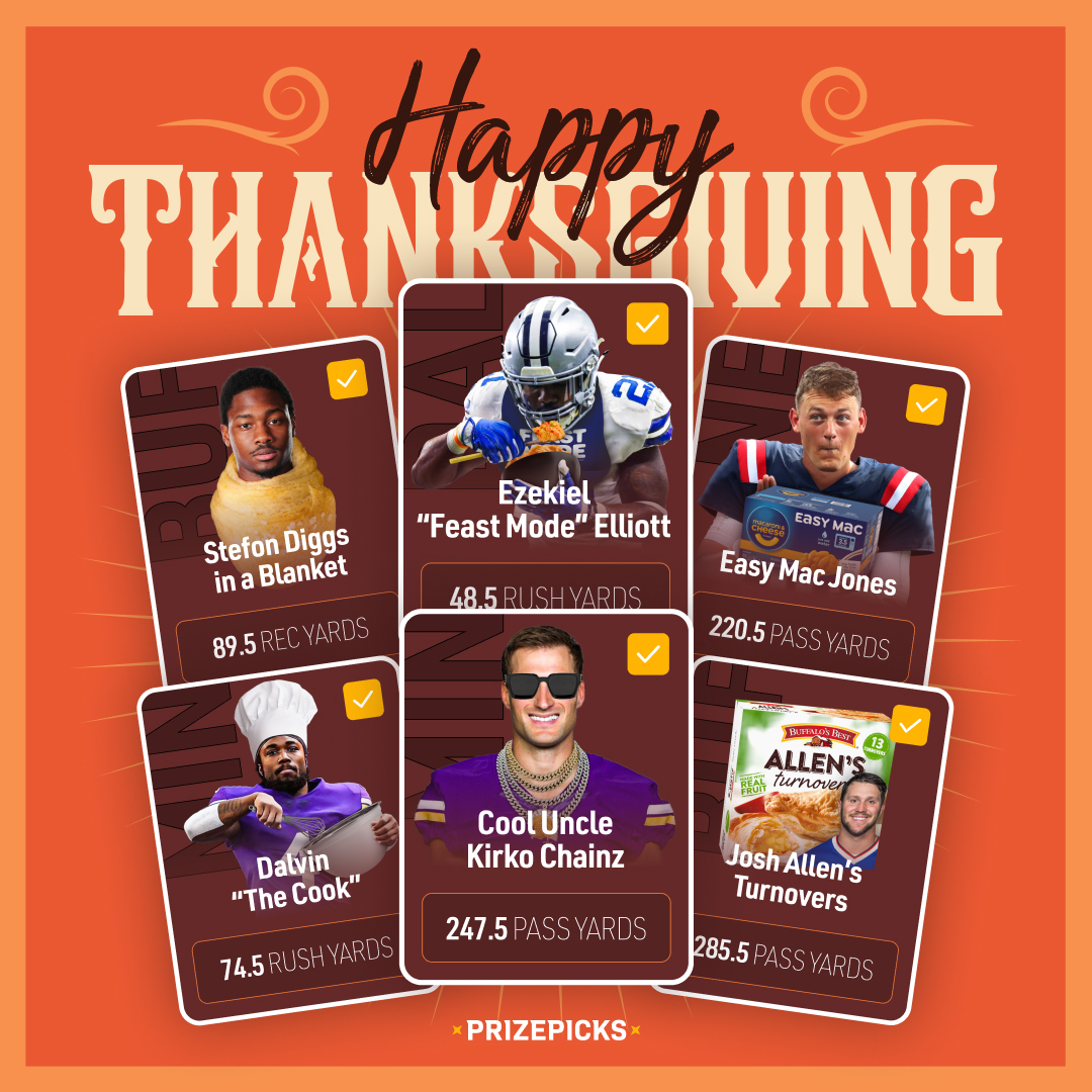 PrizePicks on Twitter "Happy Thanksgiving from PrizePicks! 🦃 🏈 What