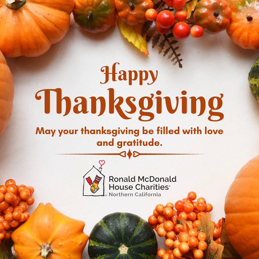 RMHCNC's tweet photo. Happy Thanksgiving from our family to yours!

#rmhcnc #forrmhc #keepingfamiliesclose #ronaldmcdonaldhousecharities #sacramento #sac #sactown #northerncalifornia #norcal #nonprofitorganization https://t.co/xa4tX65Ny3
