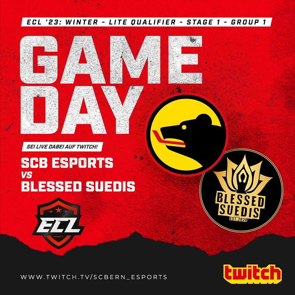 BloodyLP's tweet image. Endlich geht’s los! 🥅🏒🔥

Zum Auftakt treten geht es gegen die Blessed Suedis. 
Live-Stream beginnt ab 20.45 Uhr!

Live auf twitch.tv/scbern_esports 📺
Schalt ein und fiebere mit 🤝

Wir freuen uns auf euch!
🐻⚫️🟡🔴
#scb #scbesports #nhl #nhleashl #worldofchel #sportsgame #ps5
