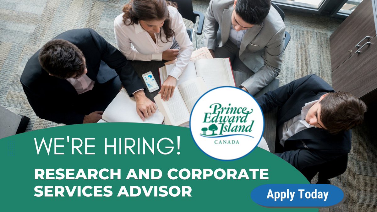 The Government of Prince Edward Island is hiring a Research and Corporate Services Advisor!

☑️ $36 - $43 an hour
☑️ Full Time Permanent
☑️ Work from Home and Office (Hybrid)
☑️ Pension and Benefits
☑️ and much more!

Click here to apply today: 
gov.pe.ca/jobs/api/posit…
