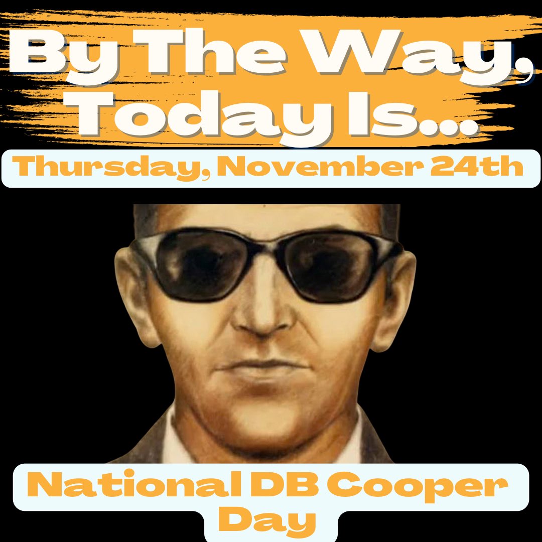 btwtodayis's tweet photo. It’s National DB Cooper Day. Give todays episode a listen for a brief synopsis of this mystery. #DBCooper https://t.co/w06SlqK7om