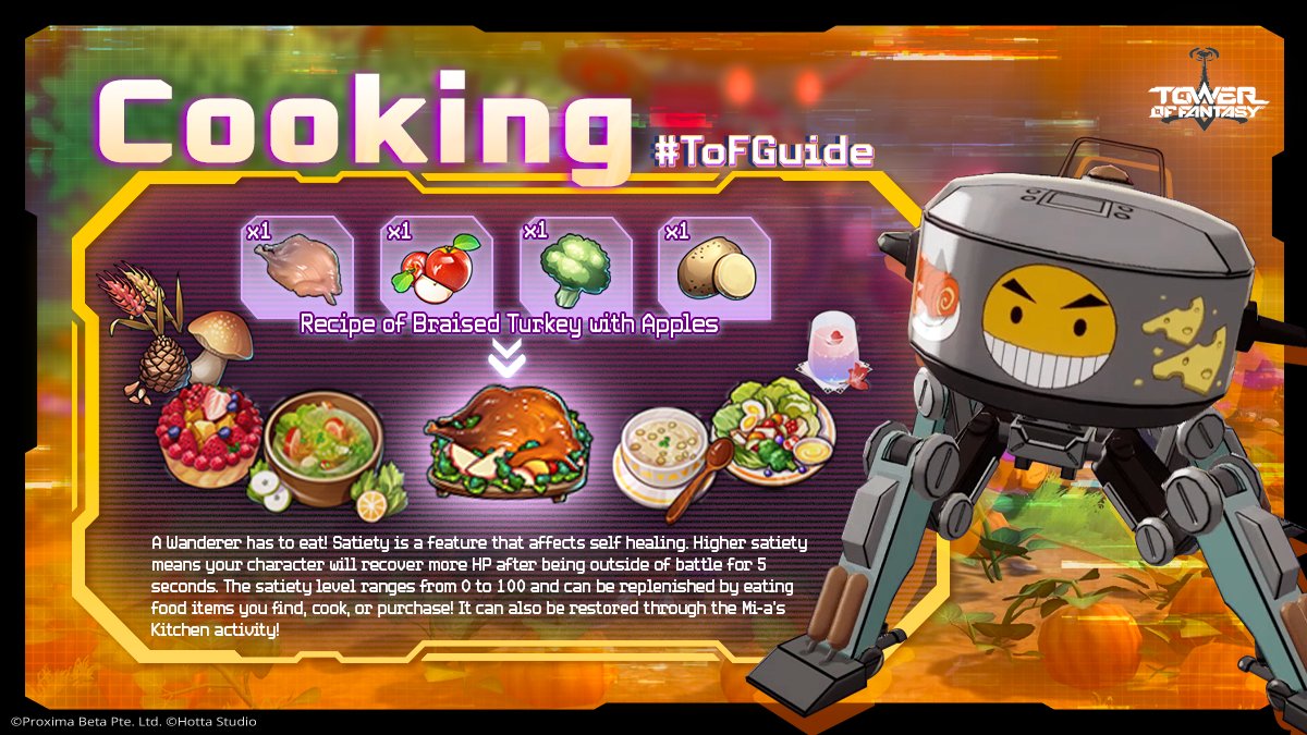 Tower of Fantasy on Twitter: "Happy Thanksgiving 🦃 Satiety affects self healing, but how do you recover it when it's low?! With 🍽️ Cooked or uncooked food you or