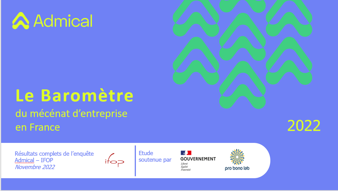 ADMICAL's tweet photo. 📣 Le baromètre 2022 Admical du mécénat d'entreprise est disponible ! ✔
Retrouvez l'édition complète avec sur notre site internet ➡ https://t.co/kX0Hwwroec https://t.co/o2mUtnhaSI