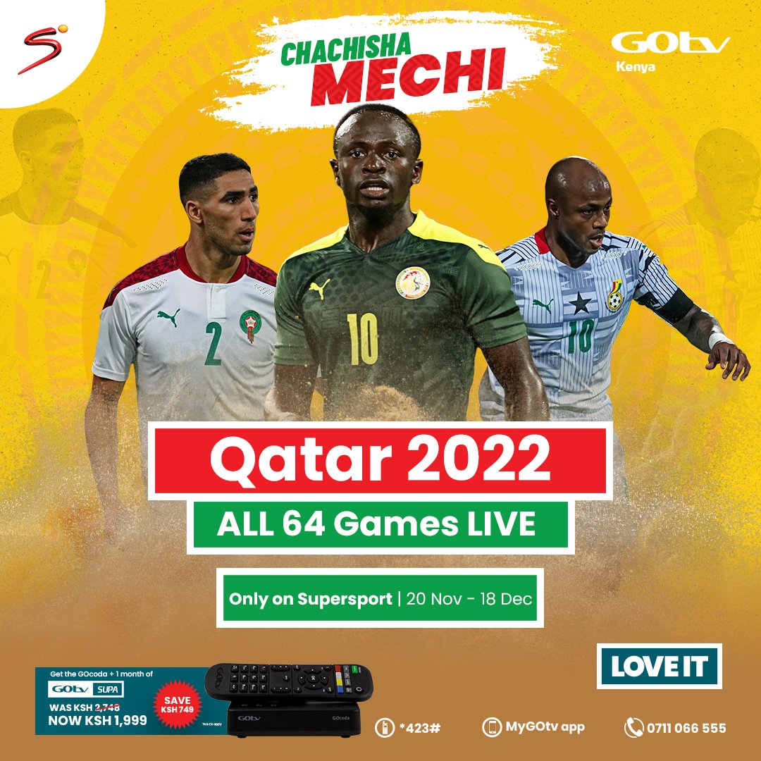 <a href="/KicodiKenya/">KICODI Justice Centre</a> thanks for opting-in!

Get decoder yako ndio uweze ku-enjoy ALL 64 games of the world's biggest tournament LIVE. #GOtvChachishaMechi #CrazyFootballOnGOtv

gotvafrica.com/en-ke/campaign…

Reply #Stop to opt-out.