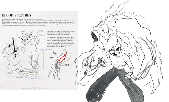 (WIP) Now actually designing a character based on that Blood Spectres pact concept for Dnd I posted before, they're going to be in a new campaign with my friends~!

(BloodHunter, heavy weapons but the spectre will be the source of strength) 