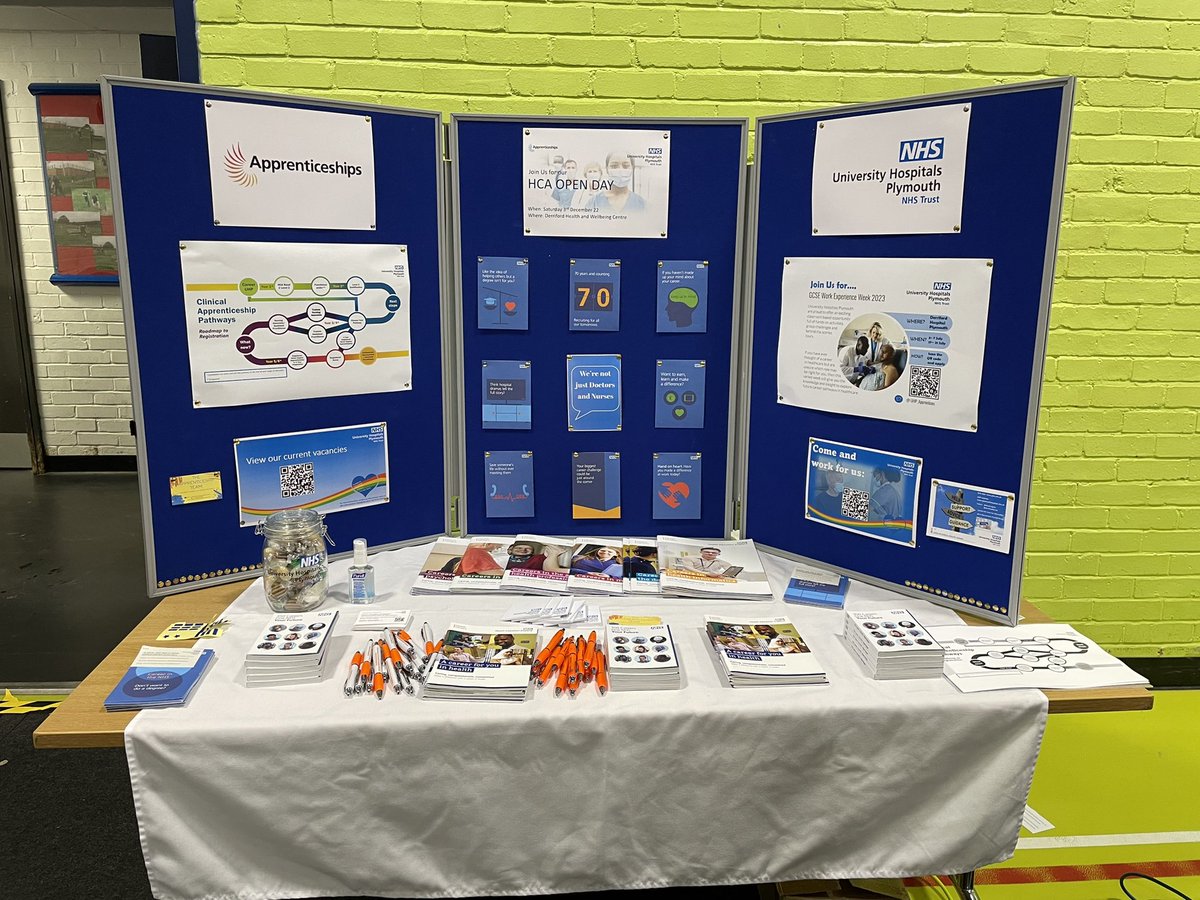 Here <a href="/PlymptonAcademy/">Plympton Academy</a> for a careers fair with <a href="/UHP_NHS/">University Hospitals Plymouth NHS Trust</a> <a href="/Derrifordjobs/">UHP Derriford Recruitment</a> and the work experience team #AwesomeOrangeArmy