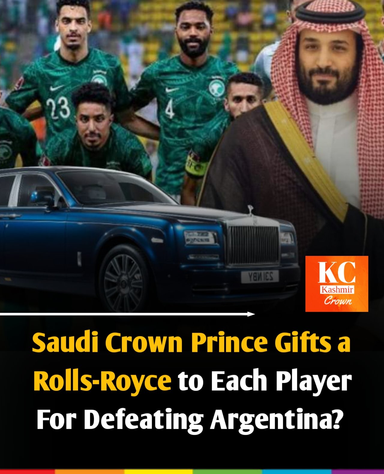 World Cup Soccer: Saudi Arabia gifts Rolls Royce Phantom to players for  beating Argentina; U.S holds England to a scoreless draw