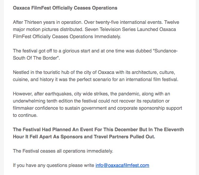 anima360's tweet image. #Oaxacafilmfestival is dead 😥