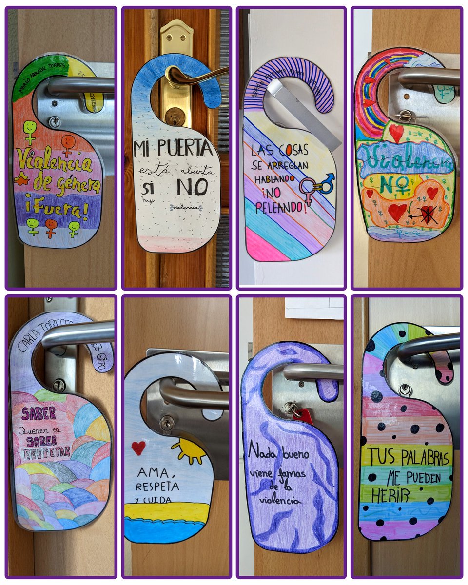 ElenitaClick's tweet photo. Nos hemos sumado a la campaña #toctocbuenostratos diseñando colgantes de puerta con frases sobre cómo construir una relación basada en el respeto, la libertad y la igualdad. En el @IHSSantaMariaGR creemos en la No violencia y la Igualdad.
#ADarloTodoJesuitinas
#somosjesuitinas https://t.co/LquxIBlnPc