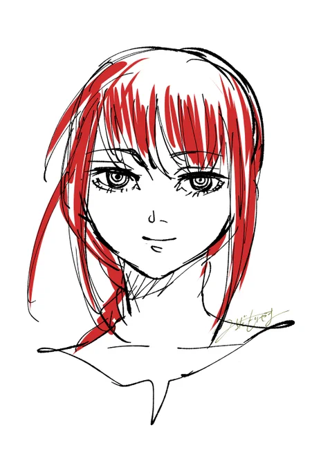 手癖全開で描いたマキマさん 