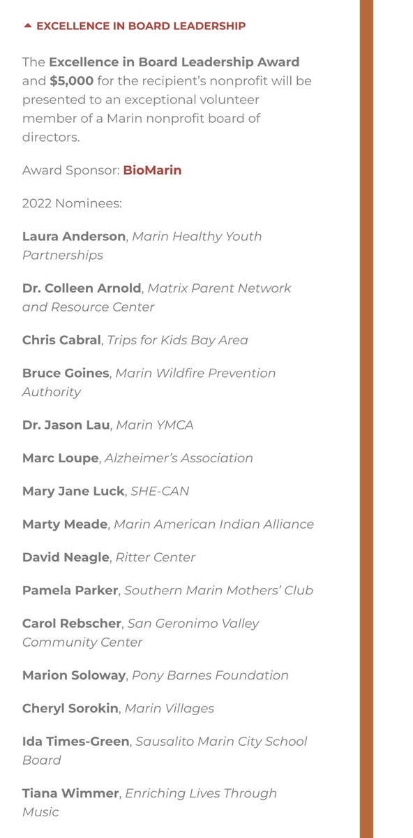 jalau's tweet photo. Thank you @andrew of @YMCAMarin|@ymcasf for nominating me for this year’s @Capacity4Change Heart of Marin Excellence in Board Leadership Award. I’m truly honored and humbled to be supported by you and this wonderful organization. https://t.co/bF4LUlAgvM