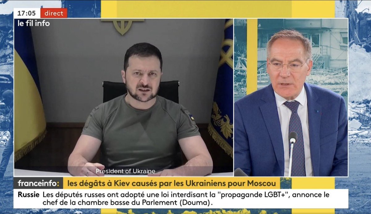 MartinGenier's tweet photo. Avec @julienbenedetto dans le #filinfo de @franceinfoplus nous faisions le point ce soir sur l’Ukraine 🇺🇦 et le  terrorisme énergétique des russes dénoncé par #VolodymyrZelensky https://t.co/n4M4jnPTM4