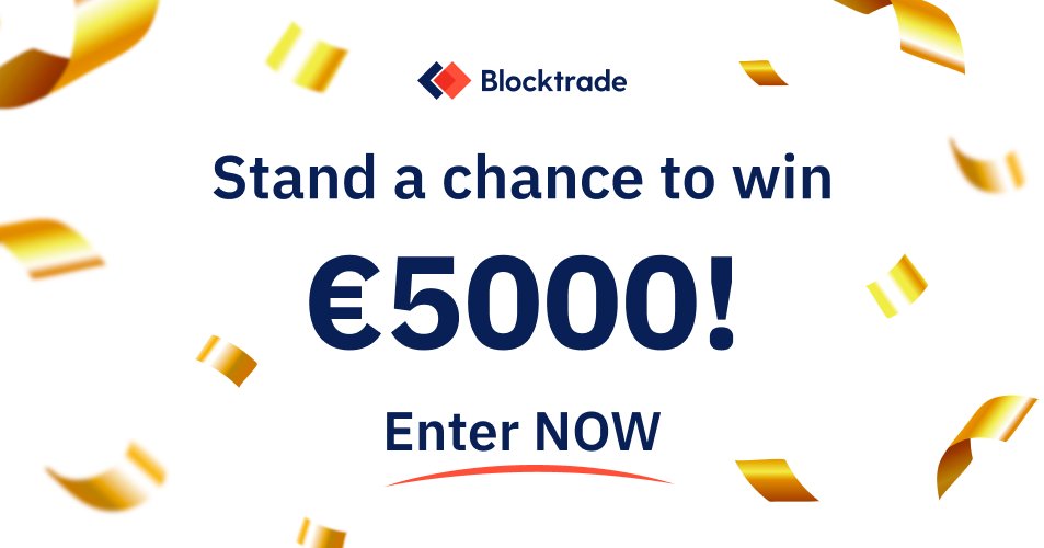 🚨 THE BIGGEST BLOCKTRADE GIVEAWAY EVER! 

We are giving away €5,000 to 1 lucky winner! 
Take part by just buying €50 worth of any #cryptocurrency before the 8th of December 2022
 
Read more: giveaway.blocktrade.com

#giveaway #USDT #Crypto