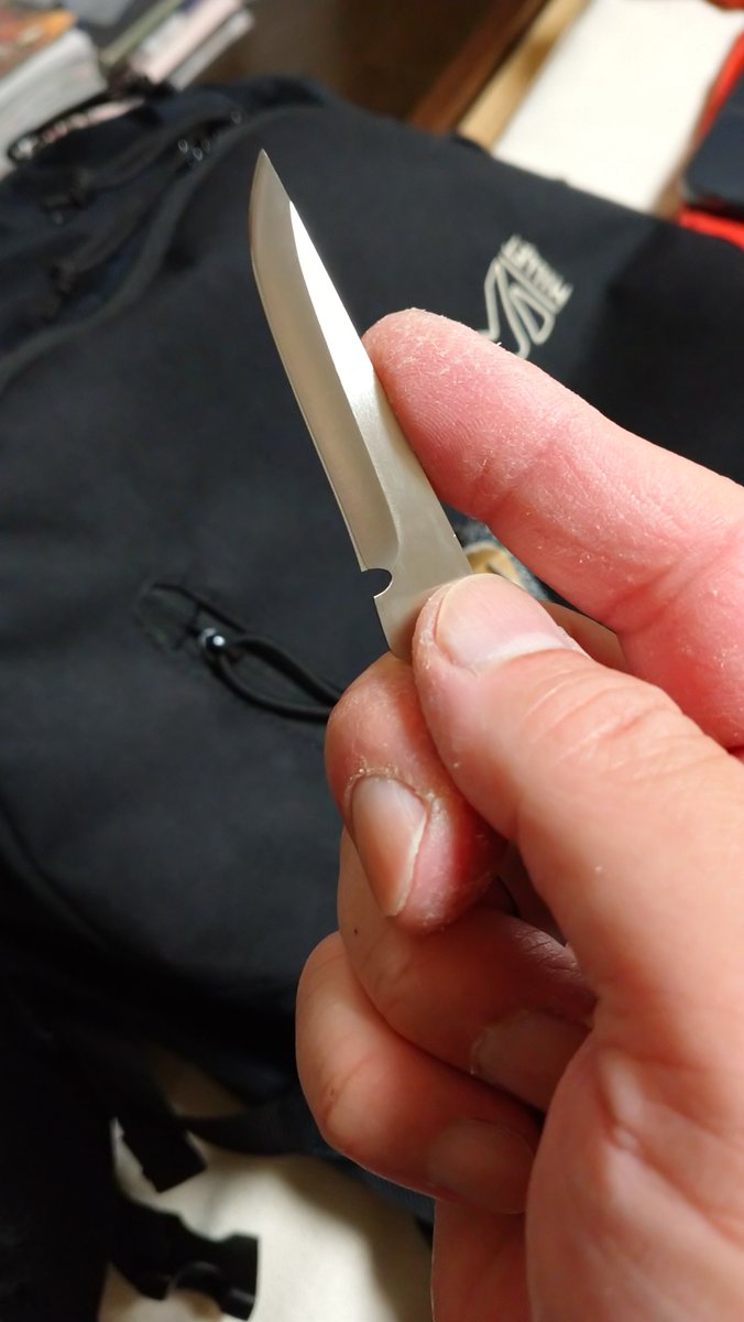 ザラ「持つとこんな感じ。刃が短いのは気になりませんが、持ち手はもう少し大柄な方がいい気」|柚月猫のイラスト