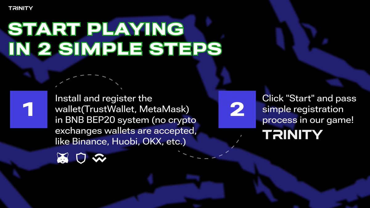 TRINITY_FCG's tweet photo. START PLAYING IN 2SIMPLE STEPS
#TRINITYGAME #FAIRCRYPTOGAME #TRINITYBNB https://t.co/DCvhHHzOoZ