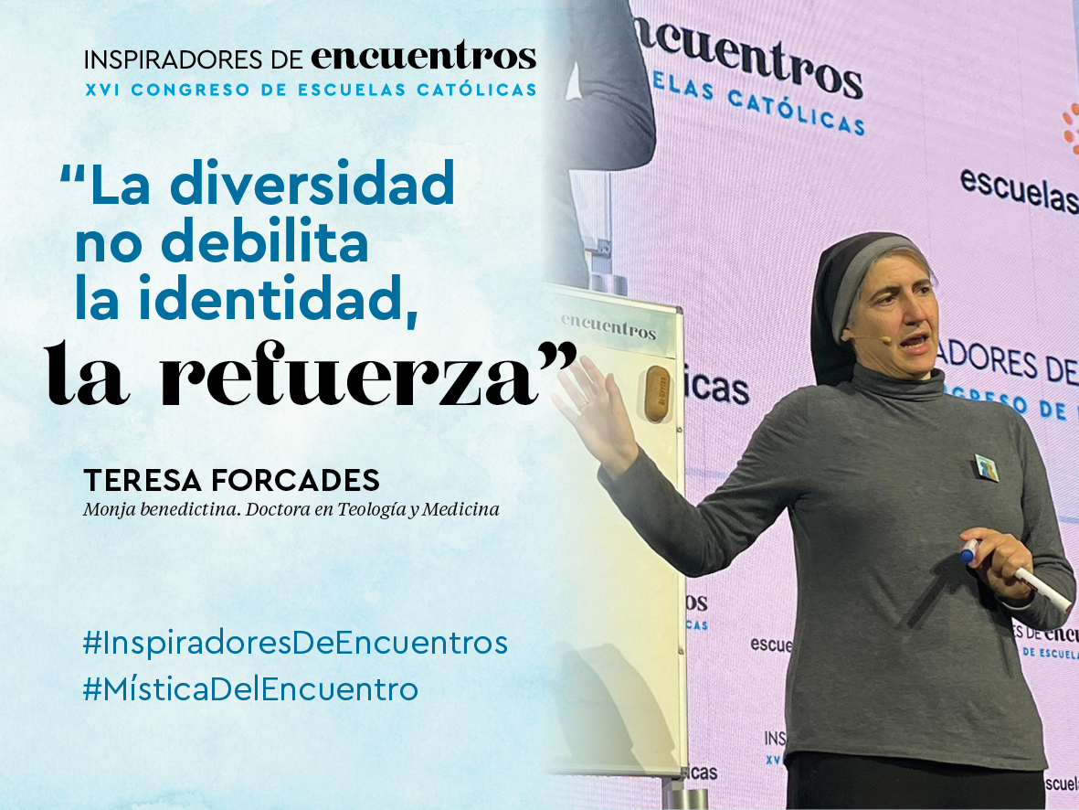ecatolicas's tweet photo. “La diversidad  no debilita la identidad, la refuerza" Teresa Forcades en #InspiradoresDeEncuentros
#MísticaDelEncuentro https://t.co/MnbDLAoB1B