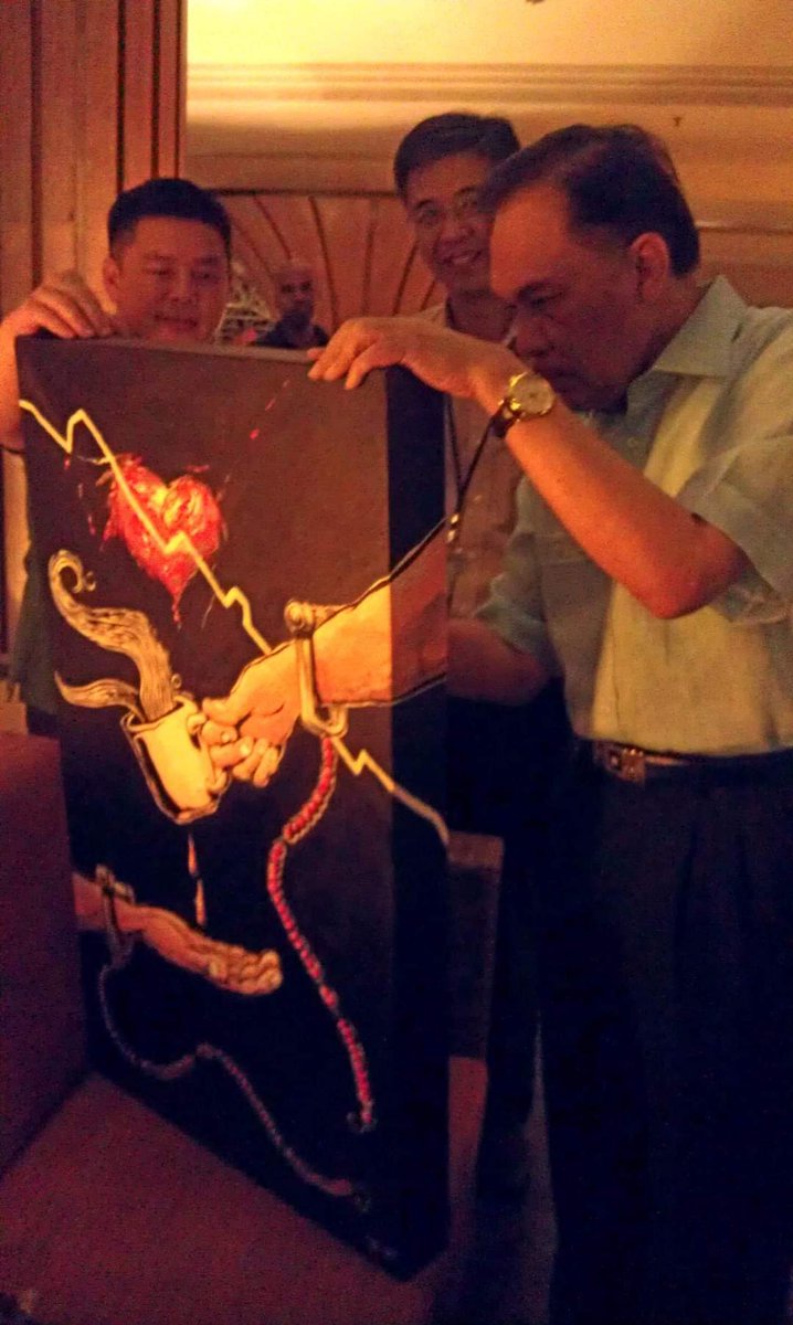 I got one of my artworks "vandalized" by this historical guy ..hehehe...sold it for a good price to a good friend, i guess it's worth a bit more today.. kan <a href="/MichUsman/">Mich Usman</a> ... Hehe

#egnart