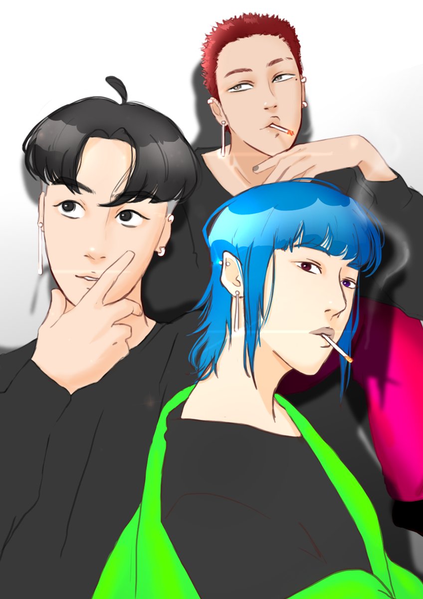 playlistwebtoon's tweet photo. The main characters from my #Webtoon, "Creating a Playlist", coming soon!

These 3 are bandmates, and I want to tell their daily life of being artists.
❤️Rei
🖤Yasashiro
💙Risa
_
#webtooncanvas #webcomic #webtoonartist #webcomics #sliceoflife #drawing #digitalart #painting #oc https://t.co/bo4BeChq7S