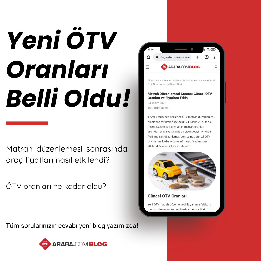Matrah düzenlemesi beklenenden erken geldi! 

İşte düzenleme sonrası güncel ÖTV oranları ve araçların fiyat değişimi.

Okumak için bit.ly/otv_matrah_deg…