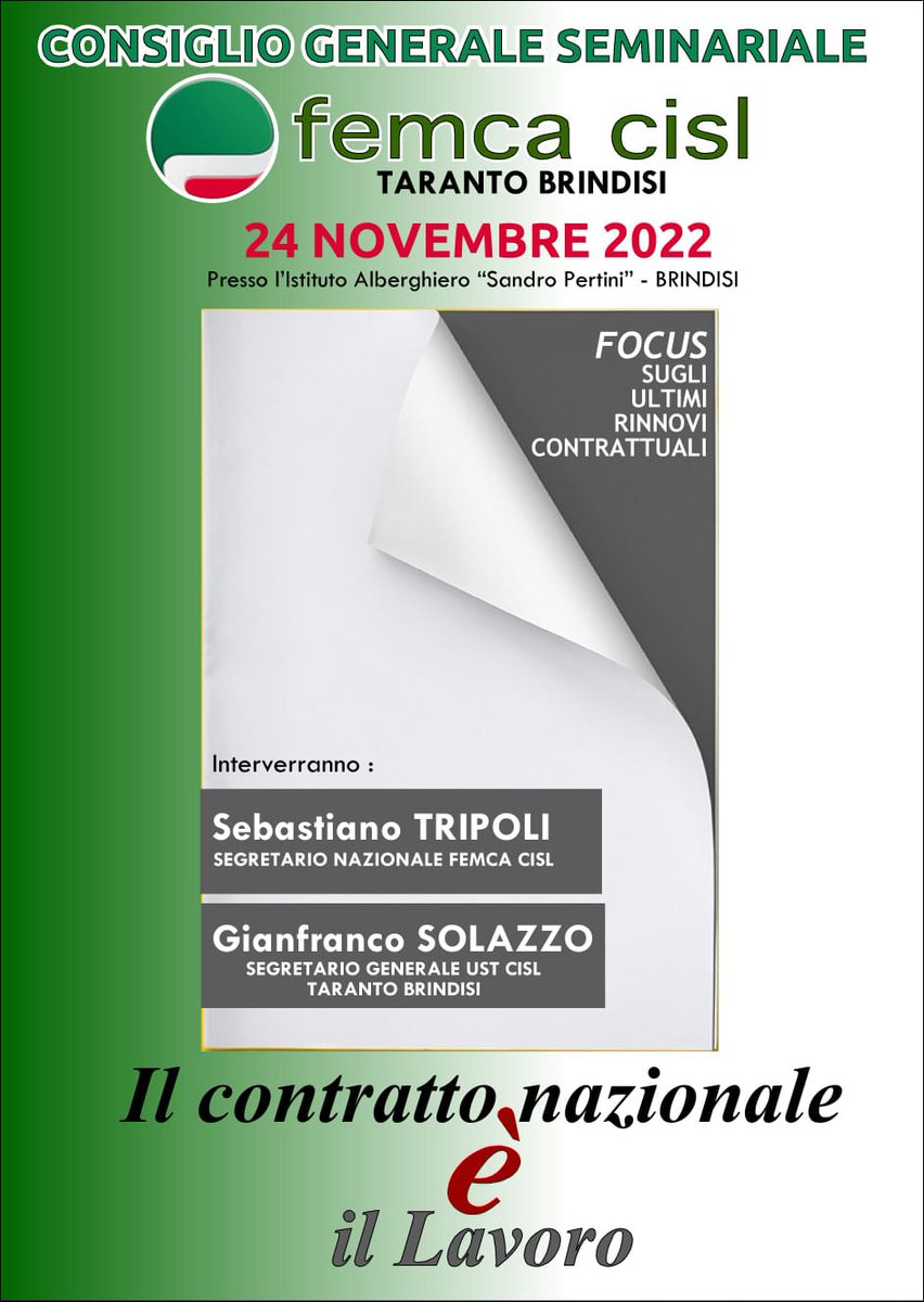 CislTaBr's tweet photo. #24NOV22 #CG @femcaBrTa @gianfr_solazzo Contrattazione partecipazione autonomia sono i fondamentali della nostra azione sindacale. La transizione ecologica e quella energetica industriale tecnologica vanno realizzate considerando la transizione sociale @CislNazionale @CislPuglia https://t.co/1Matm621ja