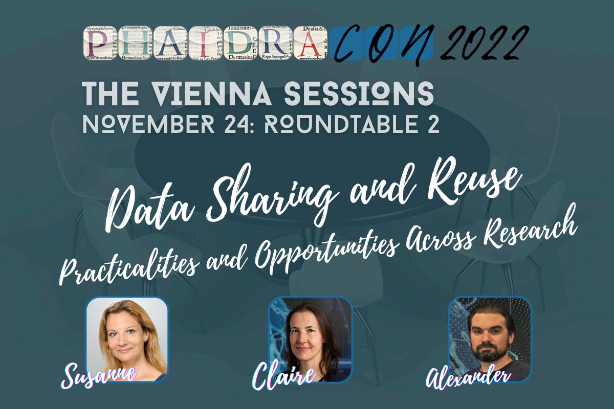phaidra_org's tweet photo. Building on our first panel discussion at Phaidracon 2022, this second roundtable puts a practical focus on the remaining challenges.

Join “Data Sharing and Reuse—Practicalities and Opportunities Across Research”, at 14:45 CET, online through Zoom at https://t.co/MQcNNkPw88 https://t.co/4sIS0Oqwjq