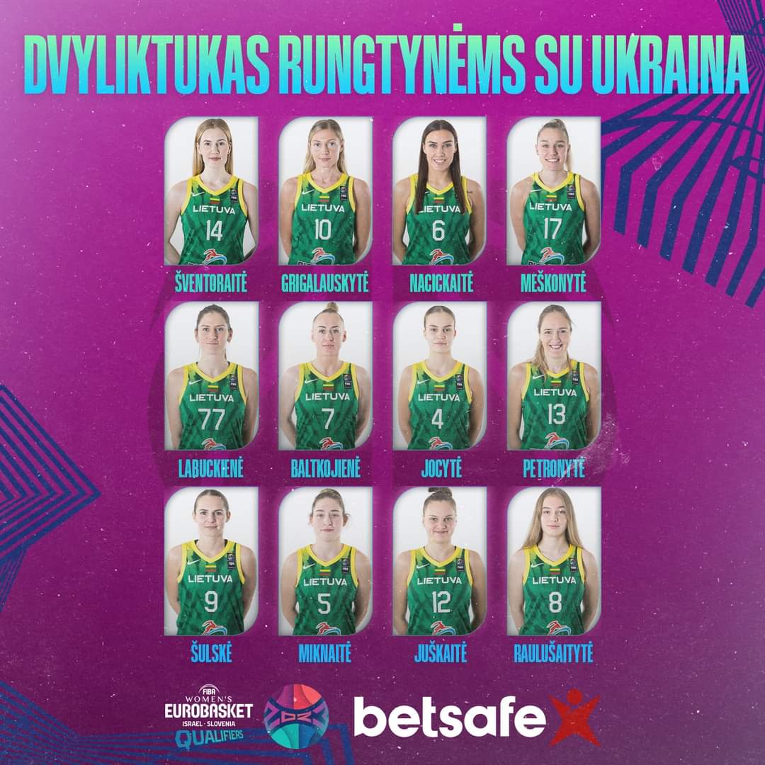 ltu_basketball's tweet photo. The 12 Ladies that will play in tonight's @EuroBasketWomen qualification game.

Lithuania vs Ukraine, 19:30 @ Jeep Arena in Vilnius.

#LTUbasketball | #mesuzlietuva https://t.co/aeRVAj4qBj