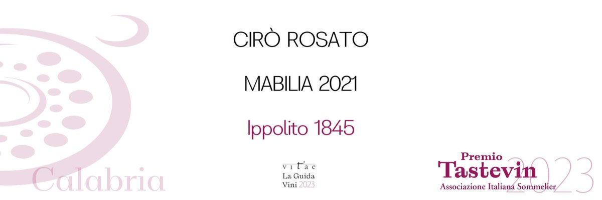 Il tastevin #aisitalia di #vitae2023 della Calabria <a href="/AISCalabria/">AIS Calabria Official</a> va al Cirò Rosato Mabilia 2021 di #Ippolito1845