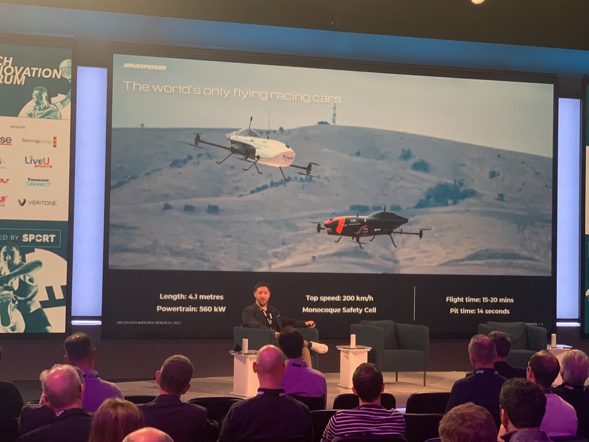 broadcast_sport's tweet photo. Our next session is @AirspeederHQ’s @StephenSidlo sharing the developments of Airspeeder as a new sport #TechInnovationForum https://t.co/zIUKT56jKE