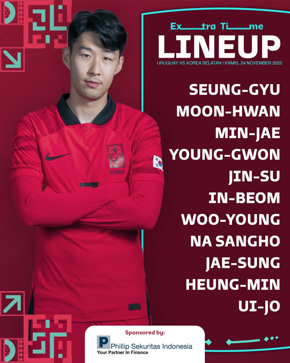 Susunan pemain #FIFAWorldCup
Uruguay vs Korea Selatan
Sepak Mula 22.00 WIT - SCTV

Yang mana?