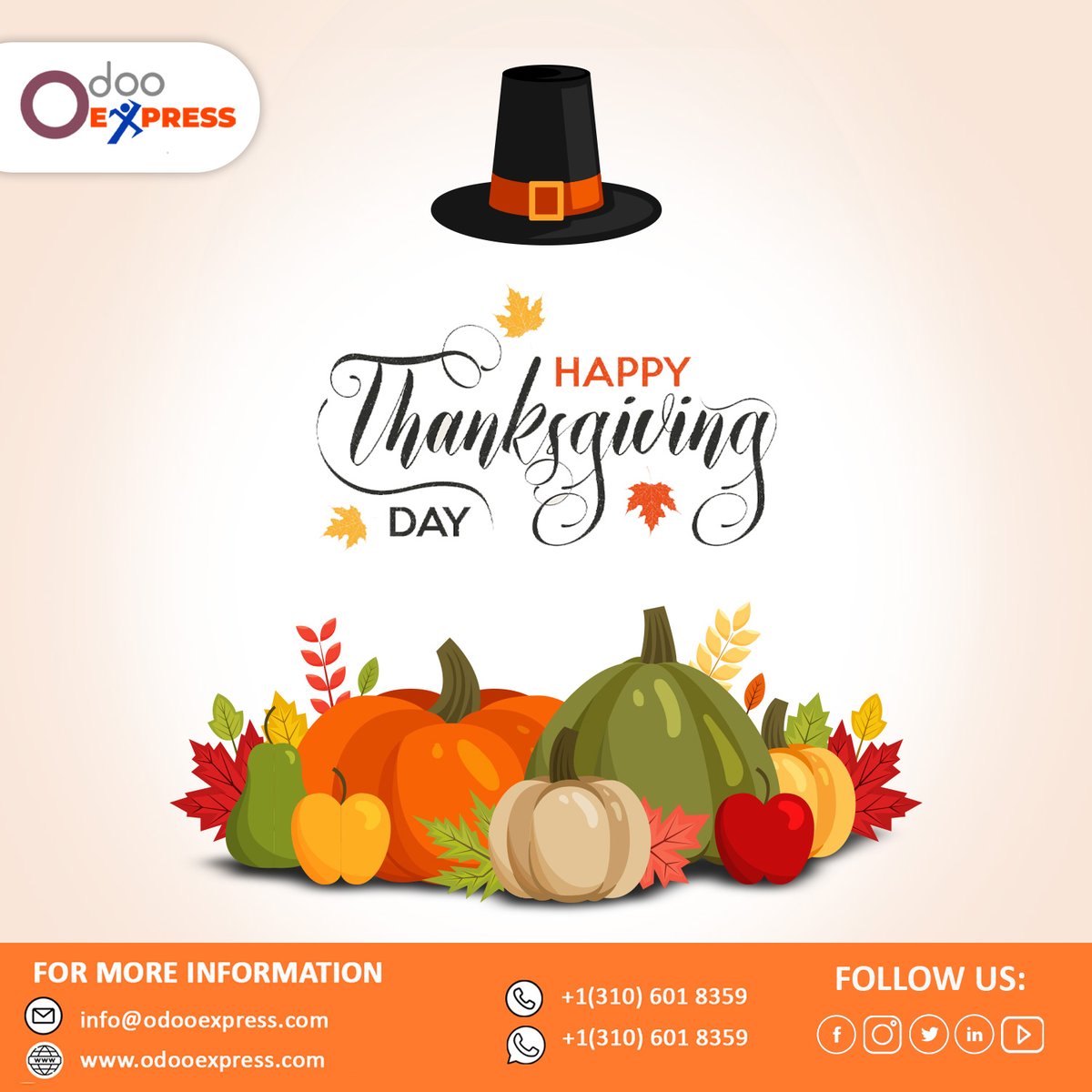odoo_express's tweet image. Happy Thanksgiving! May the autumn glow and delicious harvest of the season bring you happiness and prosperity!
.
.
#thanksgiving #thankful #happythanksgiving #holidays #happythanksgivng #thanksgivingday