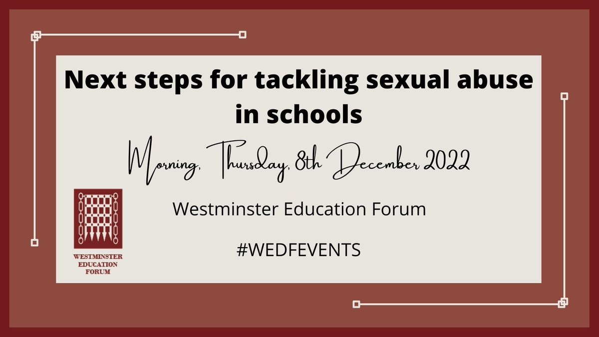 Are you a stakeholder in tackling sexual abuse in schools &amp; colleges?  #Educators #influencer #government be invited to this online conference by Westminster Education Forum. I’m delighted to be one of the speakers dignify.org #WEdFEvents