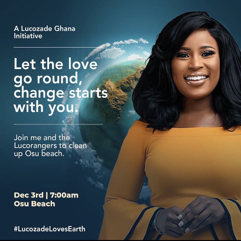 Let’s meet and Have some cleaning at the Osu Beach 🏝️ on the 3rd of December. Yes, we are cleaning with <a href="/berlamundi/">B.You by Berla Mundi</a> and <a href="/LucozadeGhana/">Lucozade Ghana</a> 

It’s #lucozadelovesEarth