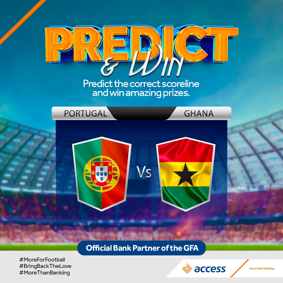 AccessBankGhana's tweet photo. Be among the first to predict the right score line and win amazing prizes.
DM us with your prediction and contact details.
#MoreForFootball #BringBackTheLove #MoreThanBanking https://t.co/wsoi47cp1l